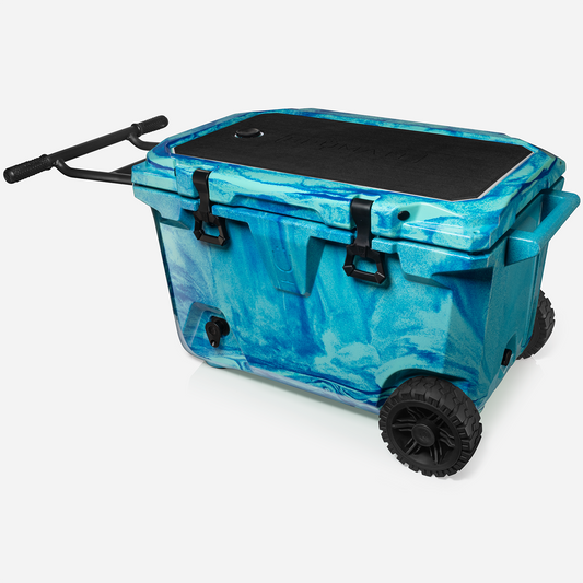 Brutank 55 quart rolling cooler ocean swirl - US 90116
