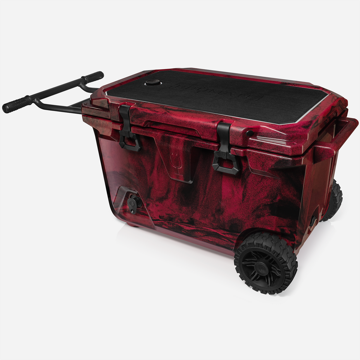 Brutank 55 quart rolling cooler red black swirl - US 67981