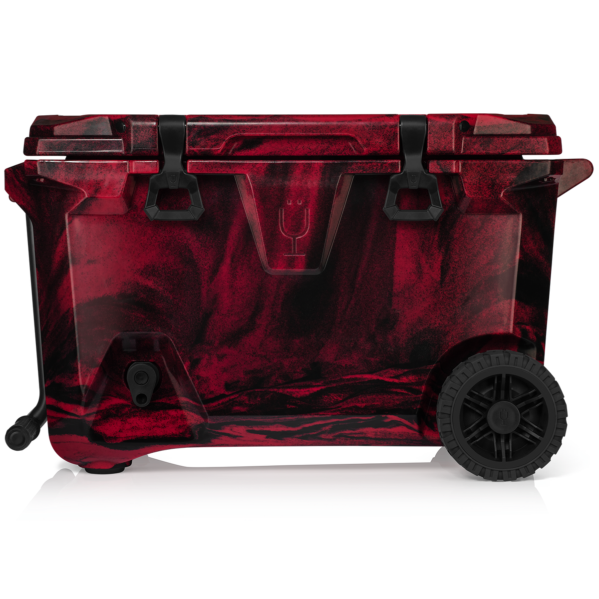 Brutank 55 quart rolling cooler red black swirl - US 67981