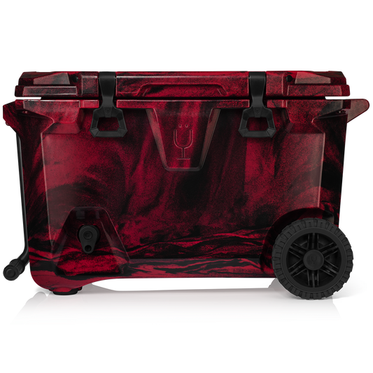 Brutank 55 quart rolling cooler red black swirl - US 67981